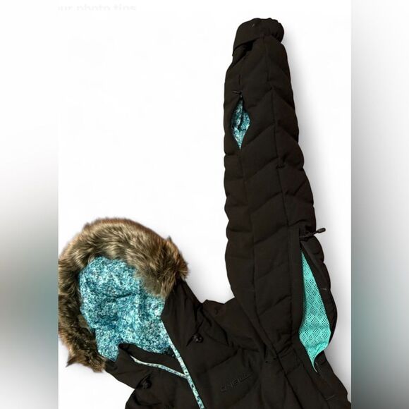 O'Neill Women's Black Puffer Jacket with Blue Lining - Picture 5 of 8